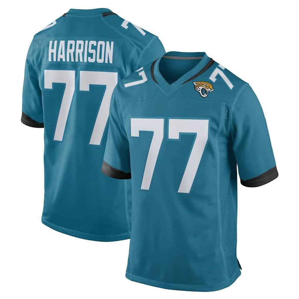 J.Jaguars #77 Anton Harrison Player Teal Home Game Odoa Stitched Jerseys