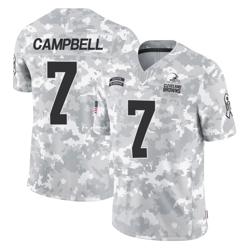C.Browns #7 Tyson Campbell Player Arctic Camo Salute to Service Limited Home Game Odoa Stitched Jerseys