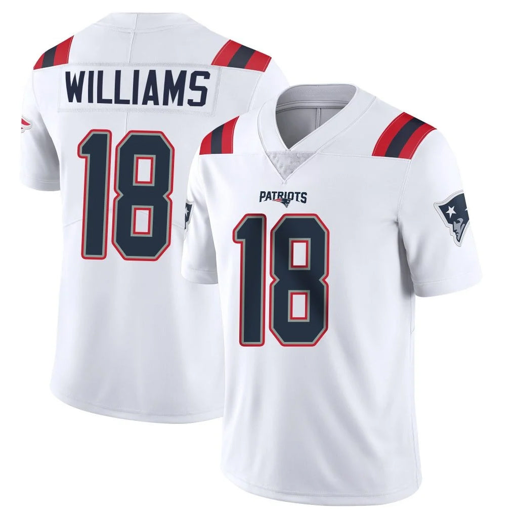 NE.Patriots #18 Kyle Williams Player White Vapor Untouchable Home Game Odoa Stitched Jerseys