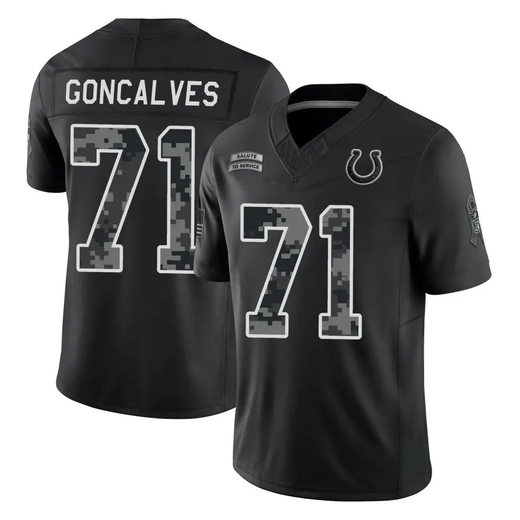 IN.Colts #71 Matt Goncalves Player Black Limited 2026 Salute to Service Home Game Odoa Stitched Jerseys