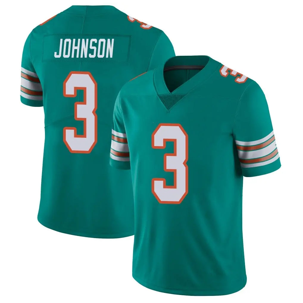 M.Dolphins #3 Chris Johnson Player Aqua Limited Alternate Vapor Untouchable Home Game Odoa Stitched Jerseys