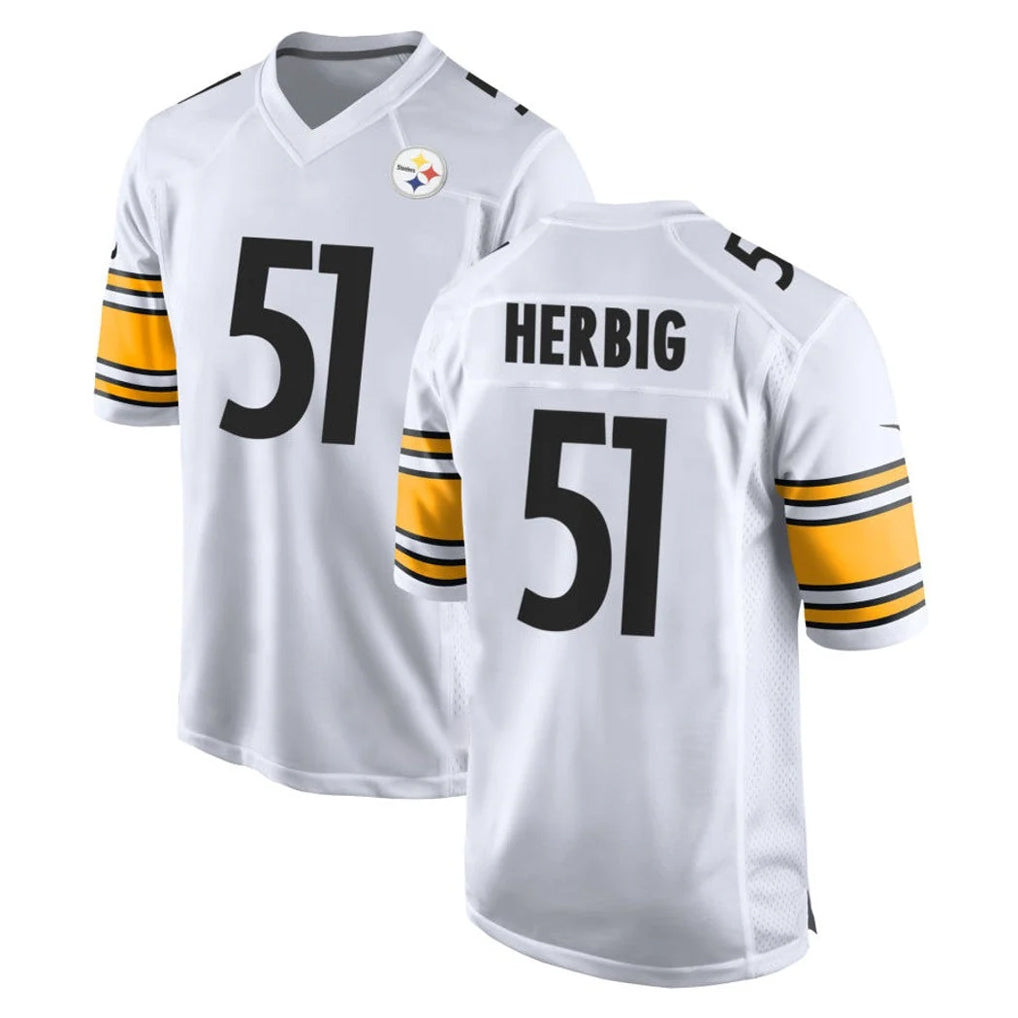P.Steelers #51 Nick Herbig Player White Home Game Odoa Stitched Jerseys