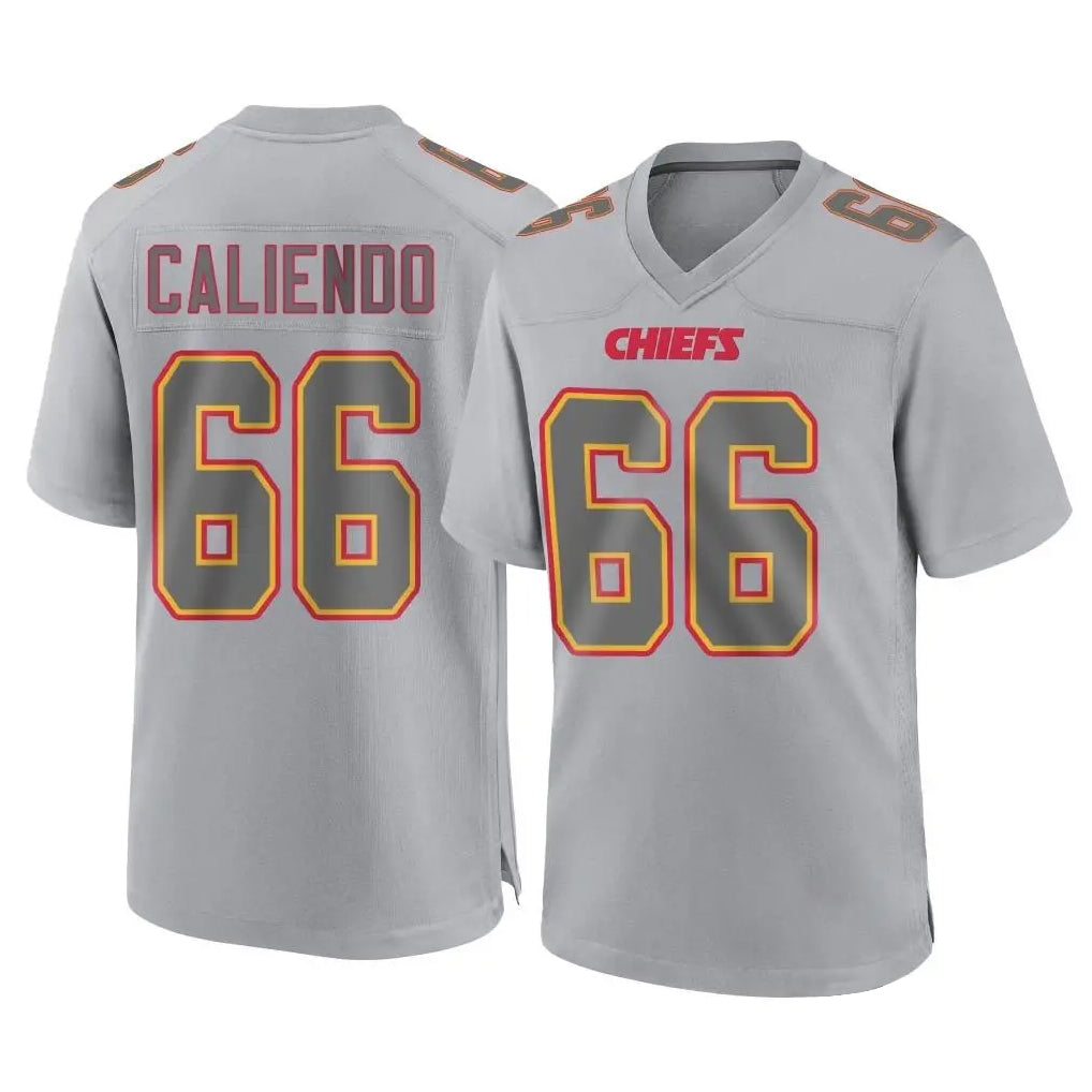 KC.Chiefs #66 Mike Caliendo Player Gray Atmosphere Fashion Game Stitched Jerseys