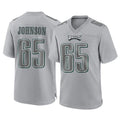 P.Eagles #65 Lane Johnson Player Gray Atmosphere Fashion Home Game Odoa Stitched Jerseys