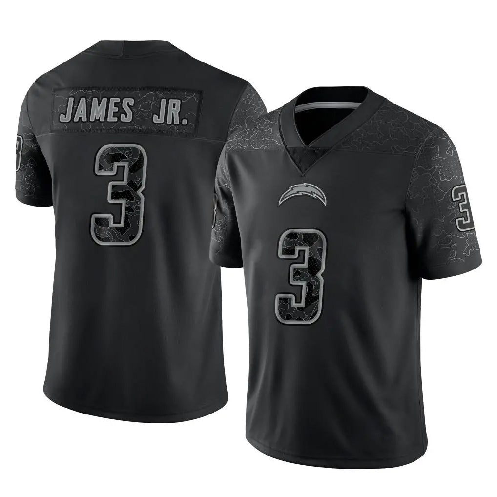 LA.Chargers #3 Derwin James Jr. Player Black Limited Reflective Home Game Odoa Stitched Jerseys