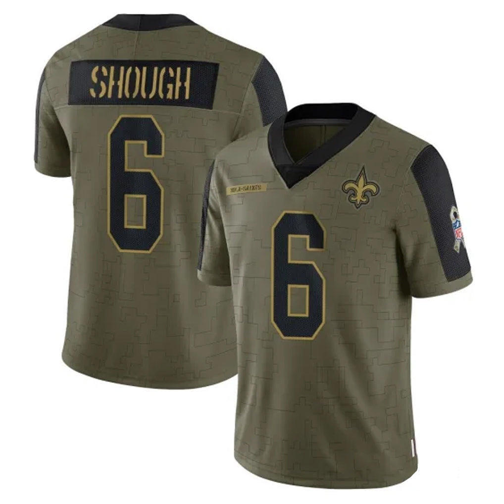 NO.Saints #6 Tyler Shough Player Olive Salute To Service Limited Game Odoa Stitched Jerseys