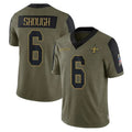 NO.Saints #6 Tyler Shough Player Olive Salute To Service Limited Game Odoa Stitched Jerseys