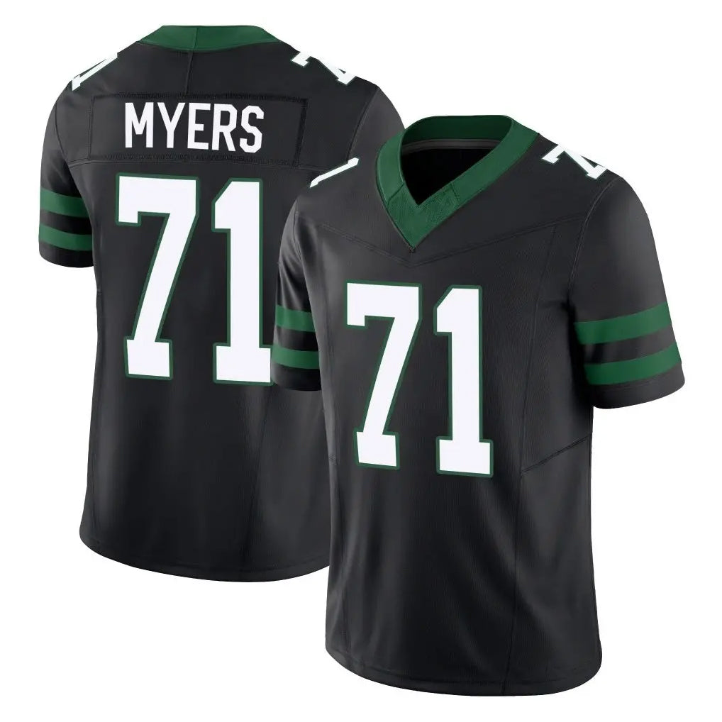 NY.Jets #71 Josh Myers Player Black Limited Legacy Vapor F.U.S.E. Home Game Odoa Stitched Jerseys