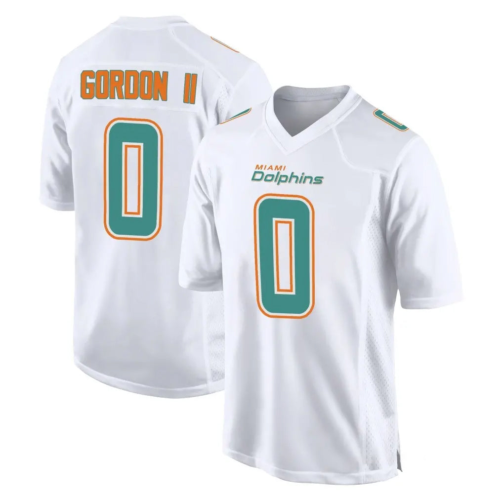 M.Dolphins #0 Ollie Gordon II Player White Fashion Home Game Odoa Stitched Jerseys