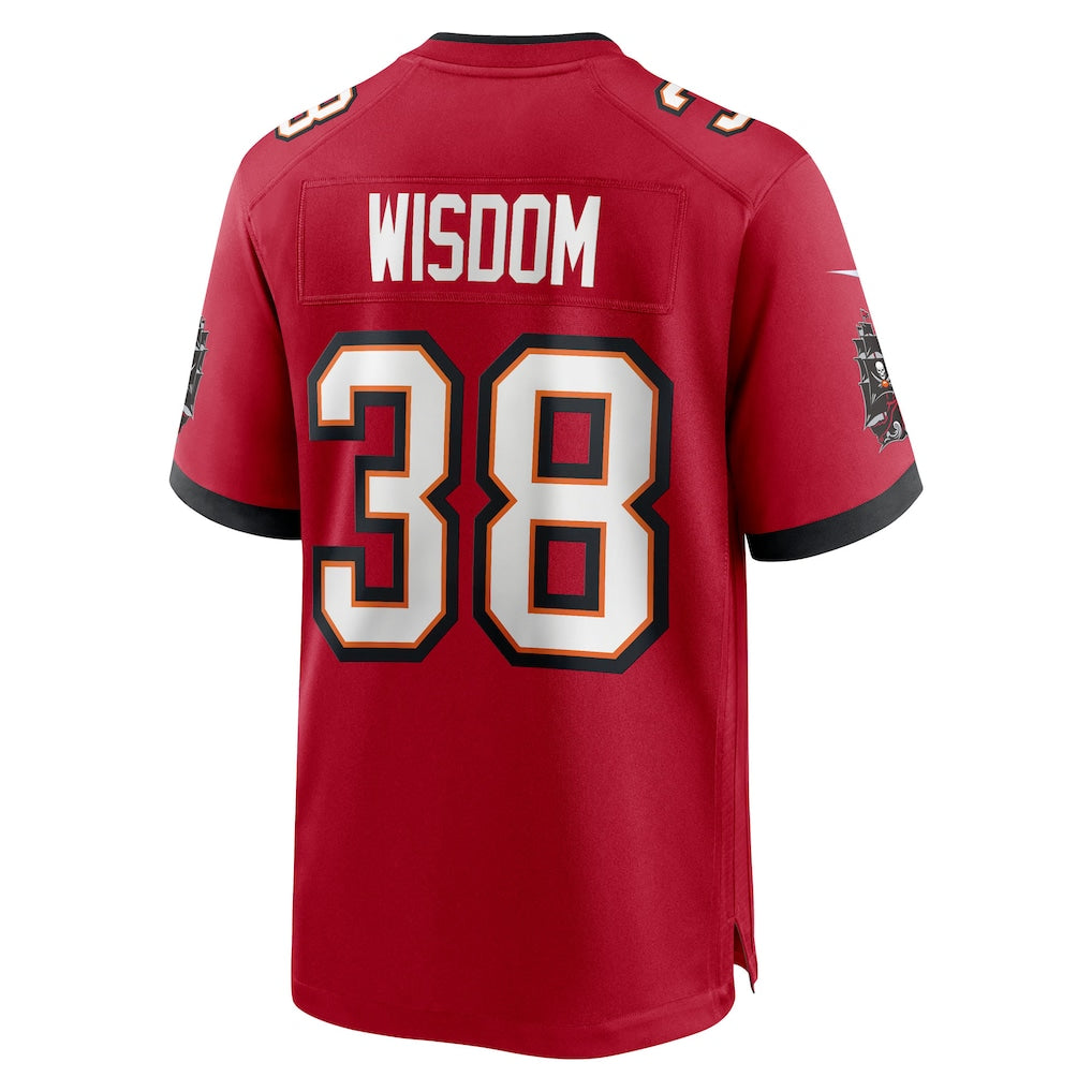 Odoa TB.Buccaneers #38 Rashad Wisdom Red Team Game Jersey