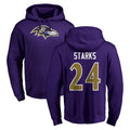 B.Ravens #24 Malaki Starks Player Purple Salute to Service Pullover Hoodie Odoa Stitched Jerseys