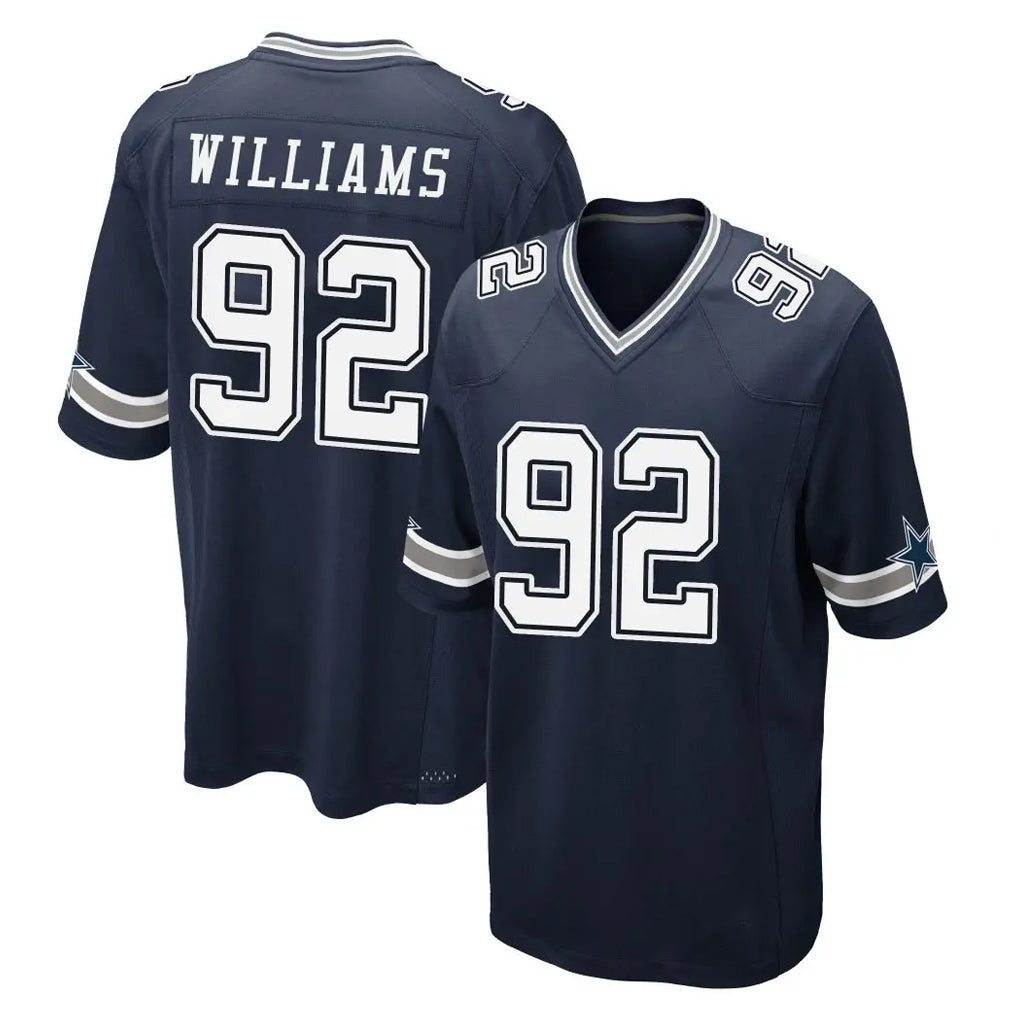 D.Cowboys #92 Quinnen Williams Player Navy Home Game Odoa Stitched Jerseys