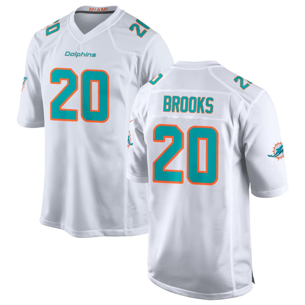 M.Dolphins #20 Jordyn Brooks Player White Limited Home Game Odoa Stitched Jerseys