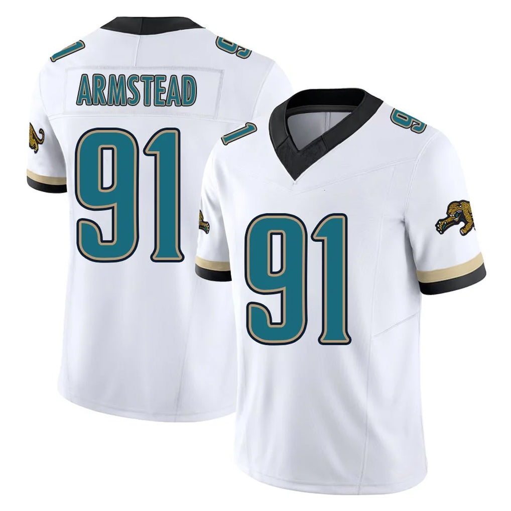 J.Jaguars #91 Arik Armstead Player White Prowler Throwback Vapor F.U.S.E. Limited Home Game Odoa Stitched Jerseys