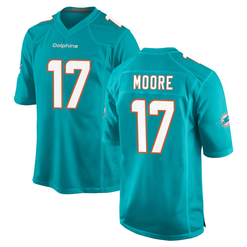 M.Dolphins #17 Trey Moore Player Aqua Home Game Odoa Stitched Jerseys