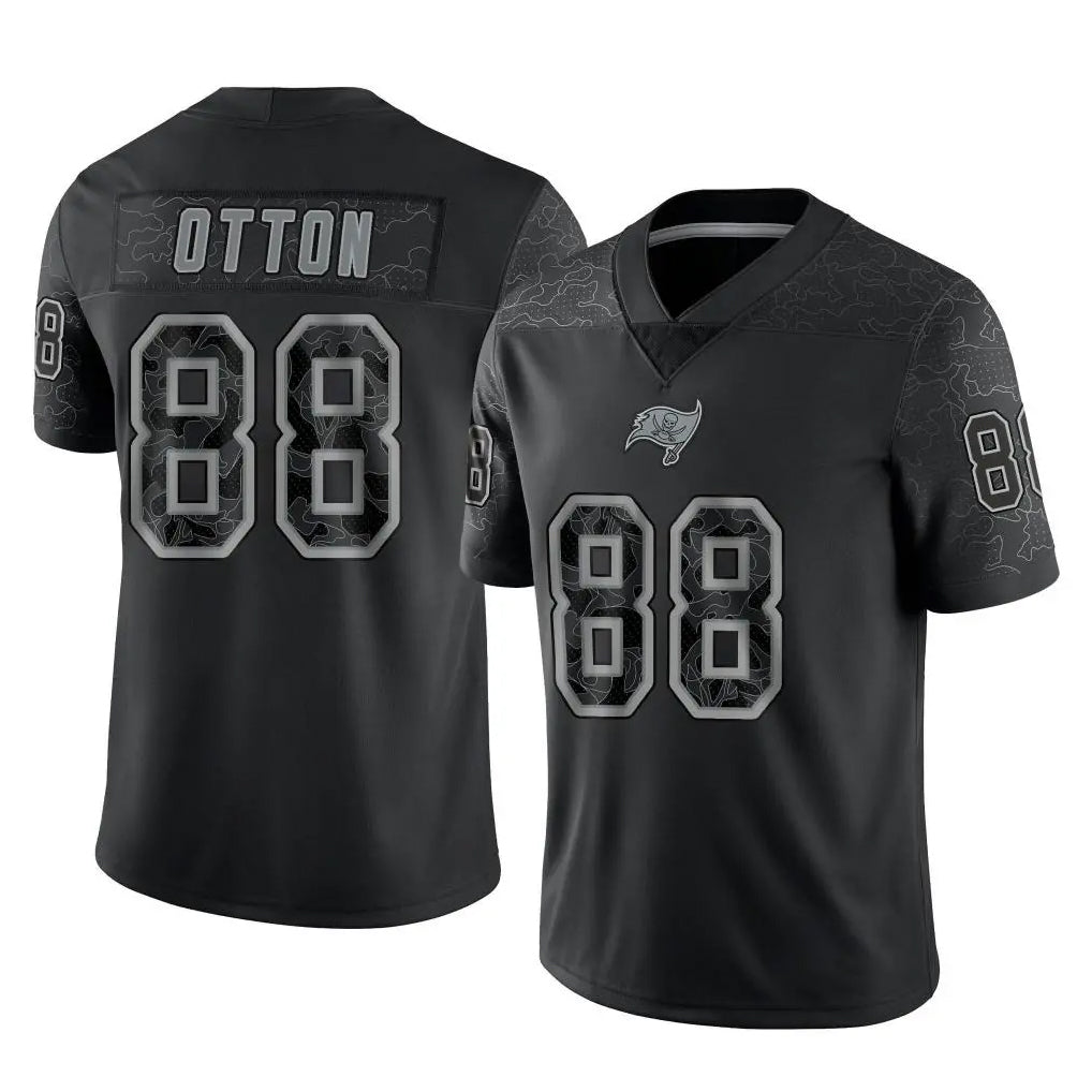 TB.Buccaneers #88 Cade Otton Player Black Reflective Limited Home Game Odoa Stitched Jerseys