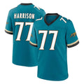 J.Jaguars #77 Anton Harrison Player Teal Prowler Throwback Limited Home Game Odoa Stitched Jerseys
