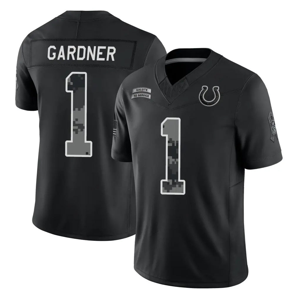 IN.Colts #1 Sauce Gardner Player Black Limited 2026 Salute to Service Home Game Odoa Stitched Jerseys