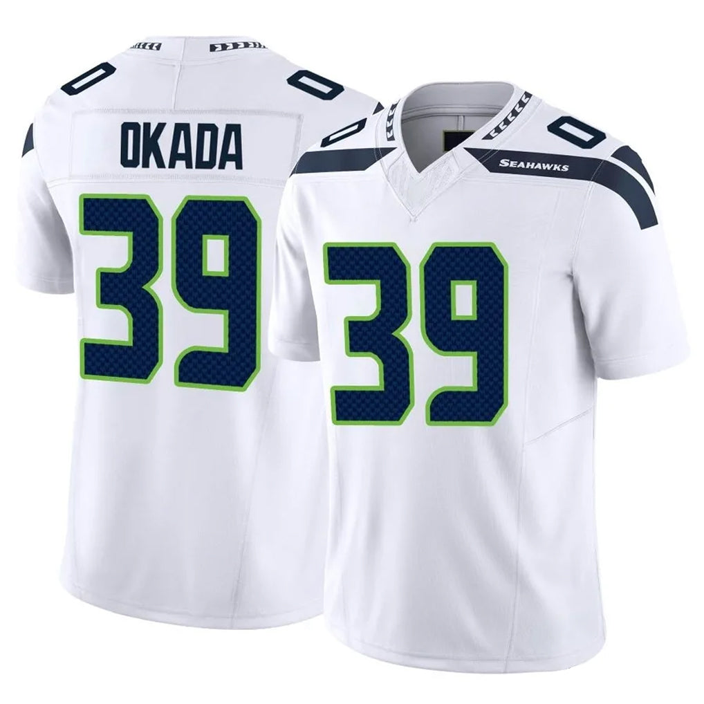 S.Seahawks #39 Ty Okada Player White Limited Vapor F.U.S.E. Home Game Odoa Stitched Jerseys