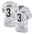 C.Browns #3 Jerry Jeudy Player Arctic Camo Salute to Service Limited Home Game Odoa Stitched Jerseys