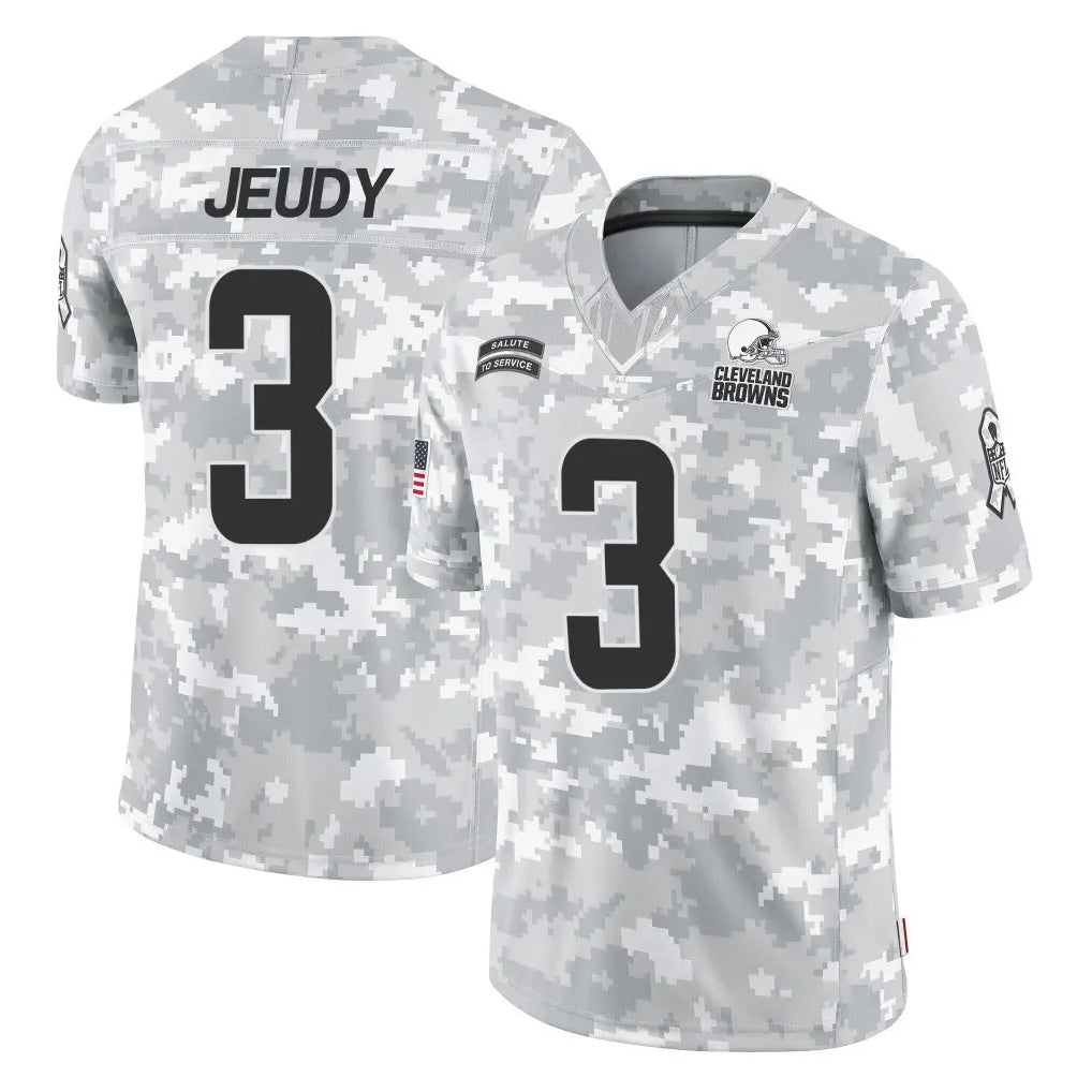 C.Browns #3 Jerry Jeudy Player Arctic Camo Salute to Service Limited Home Game Odoa Stitched Jerseys