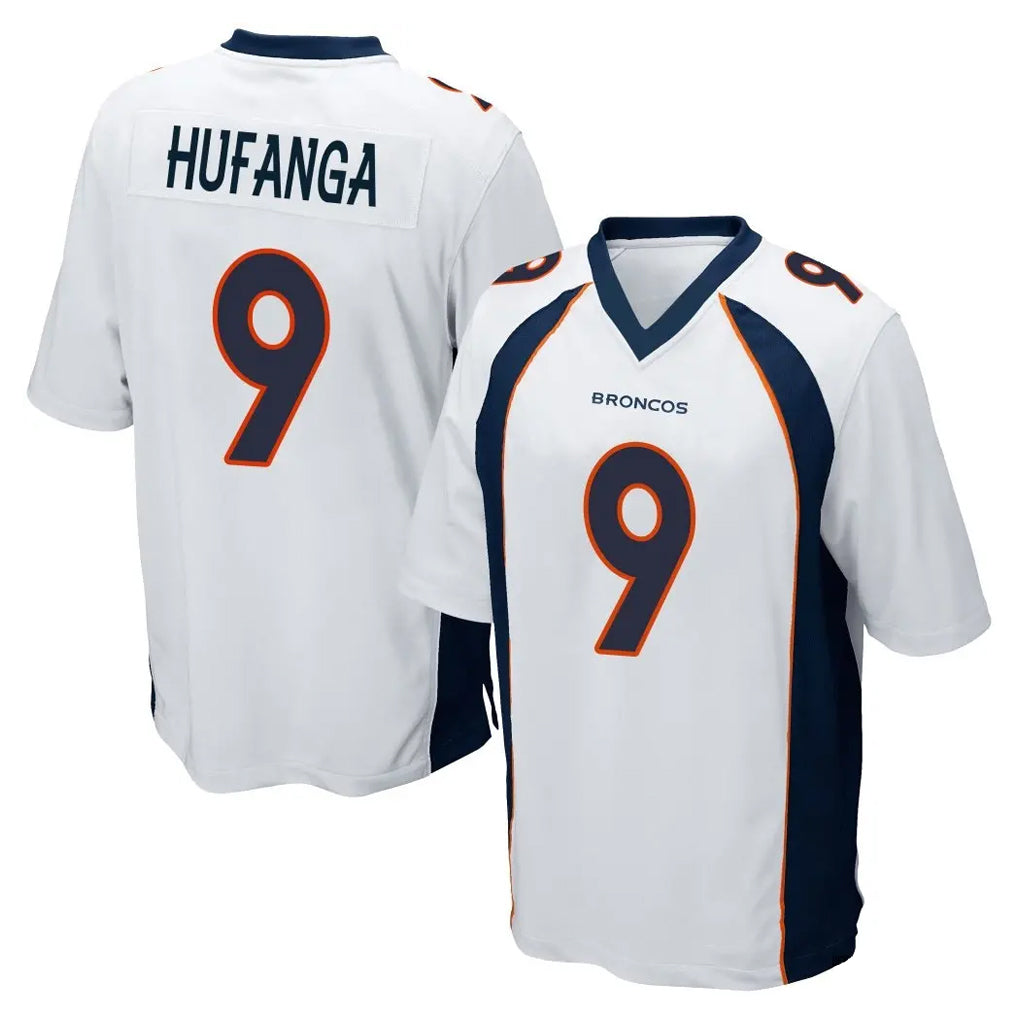 D.Broncos #9 Talanoa Hufanga Player White Game Odoa Stitched Jerseys