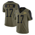 KC.Chiefs #17 Alohi Gilman Player Olive Salute To Service Limited Game Odoa Stitched Jerseys