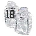 M.Vikings #18 Justin Jefferson Player Arctic Camo Salute to Service Pullover Hoodies Limited Game Odoa Stitched Jerseys