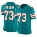 M.Dolphins #73 Austin Jackson Player Aqua Limited Alternate Vapor F.U.S.E. Home Game Odoa Stitched Jerseys