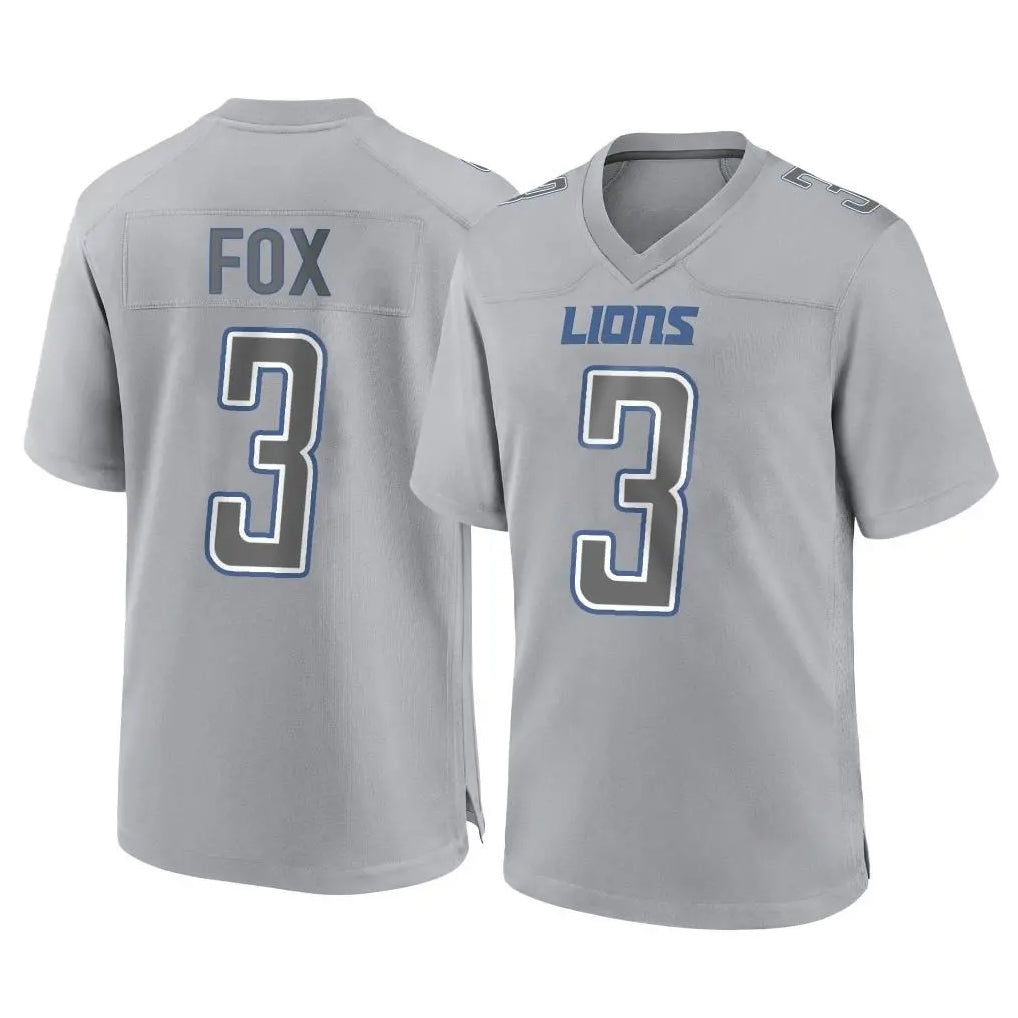 D.Lions #3 Jack Fox Player Gray Atmosphere Fashion Home Game Odoa Stitched Jerseys