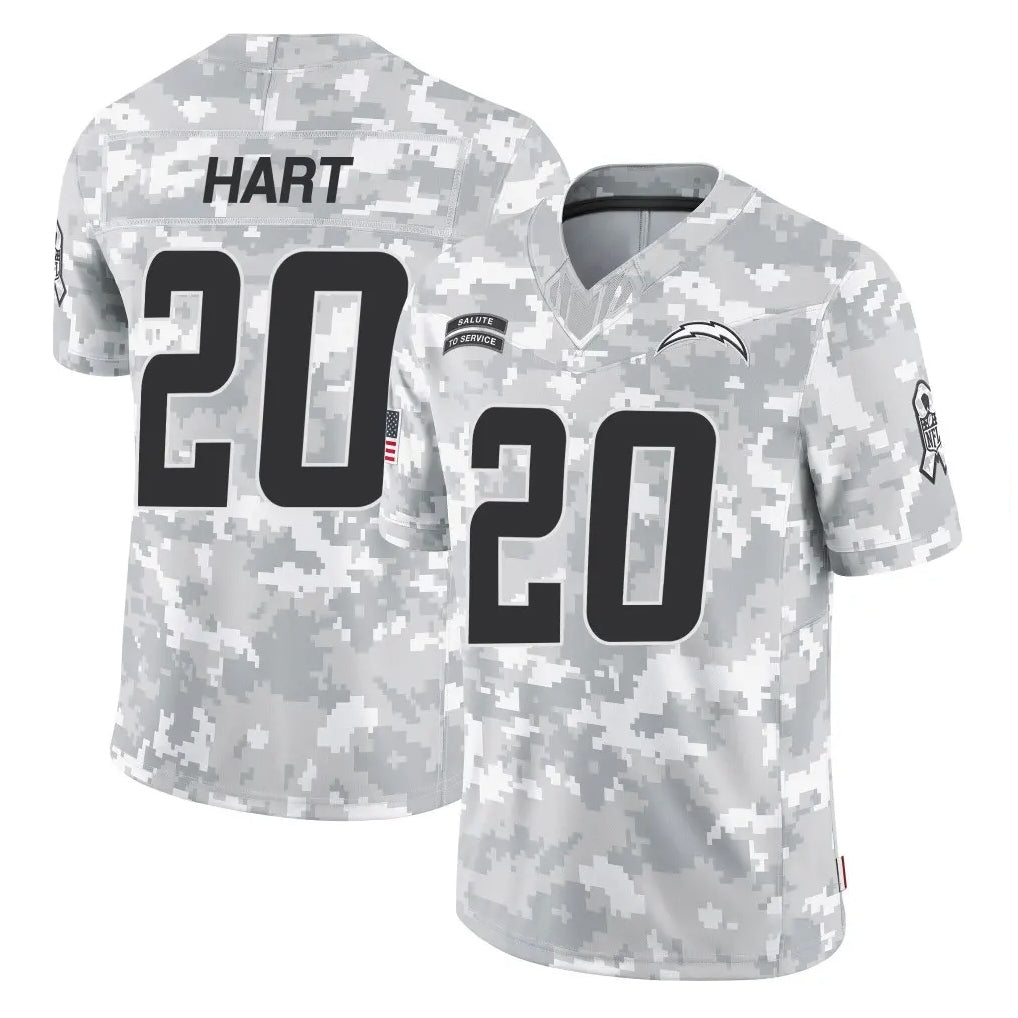 LA.Chargers #20 Cam Hart Player Arctic Camo Salute To Service Limited Game Odoa Stitched Jerseys