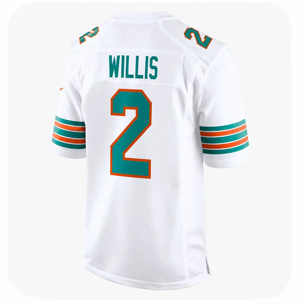 M.Dolphins #2 Malik Willis Player White Limited Home Game Odoa Stitched Jerseys