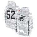 M.Dolphins #52 Patrick Paul Player Arctic Camo Salute to Service Hoodies Limited Game Odoa Stitched Jerseys