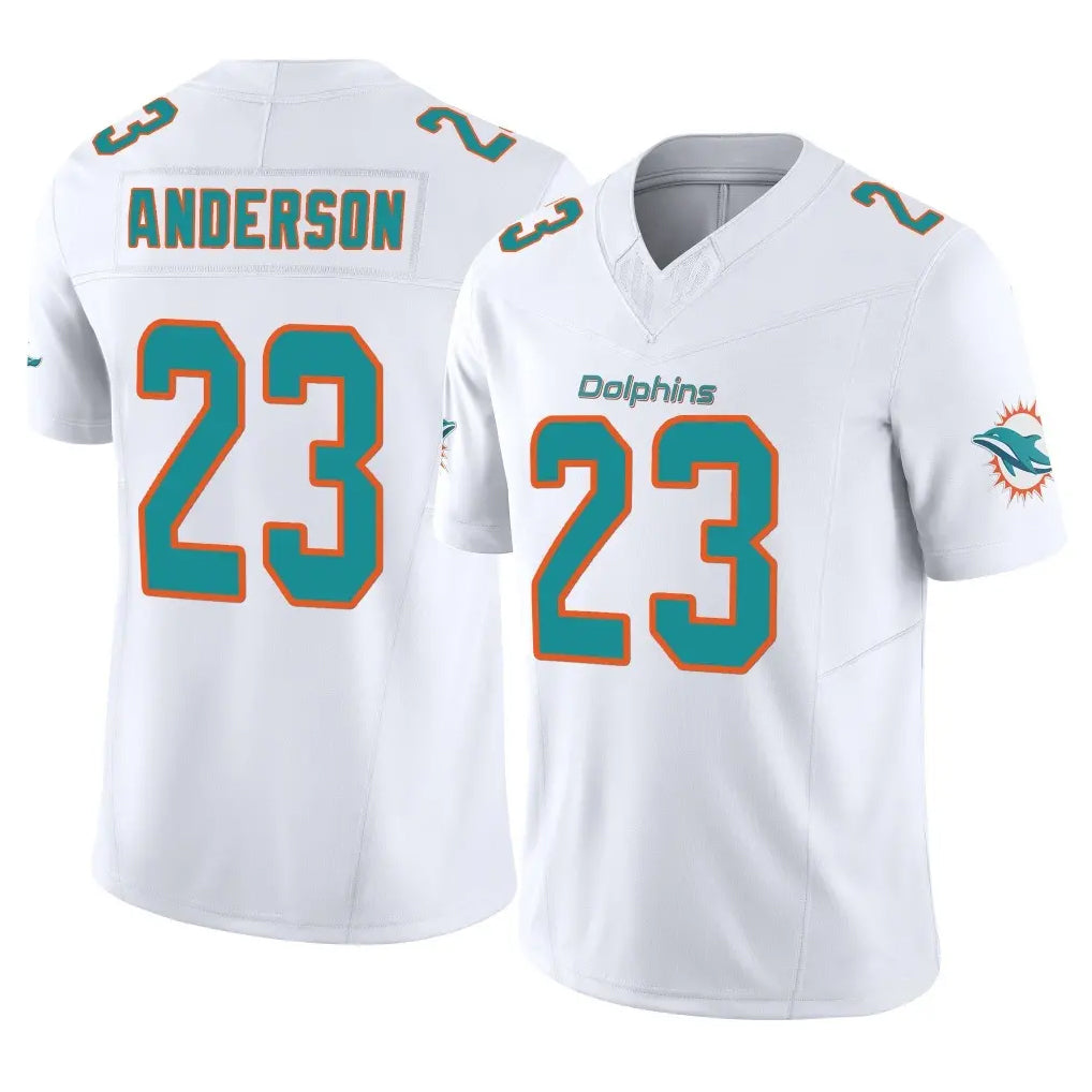 M.Dolphins #23 Zayne Anderson Player White Limited Vapor F.U.S.E. Home Game Odoa Stitched Jerseys