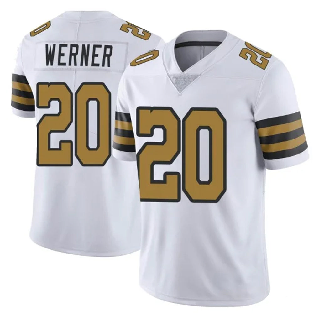 NO.Saints #20 Pete Werner Player White Limited Color Rush Home Game Odoa Stitched Jerseys