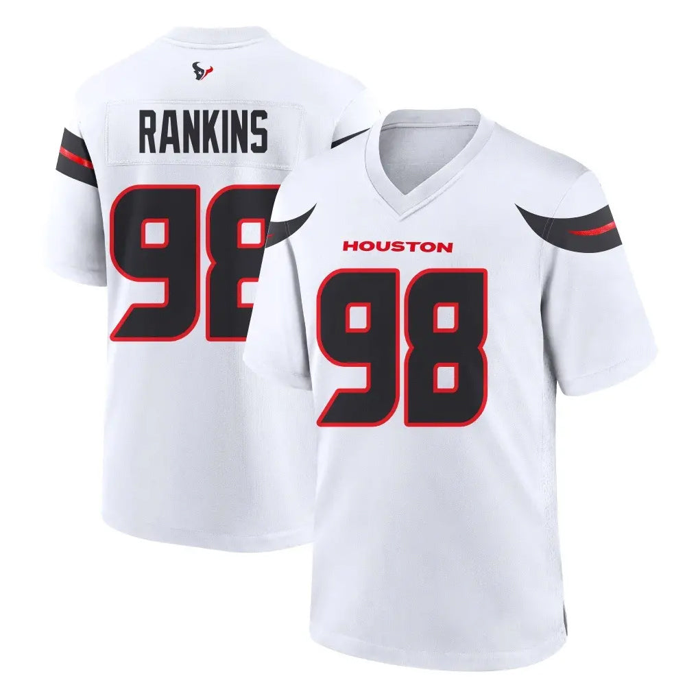 H.Texans #98 Sheldon Rankins Player White Home Game Odoa Stitched Jerseys