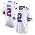 B.Bills #2 DJ Moore Player White Home Game Odoa Stitched Jerseys