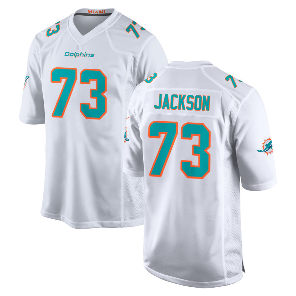 M.Dolphins #73 Austin Jackson Player White Limited Home Game Odoa Stitched Jerseys