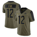 S.Seahawks #12 12th Fan Player Olive Salute To Service Limited Game Odoa Stitched Jerseys