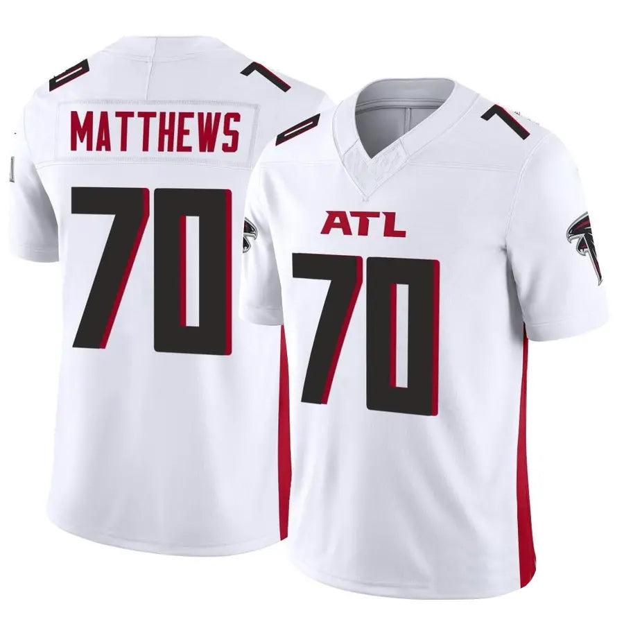 A.Falcons #70 Jake Matthews Player White Vapor F.U.S.E. Limited Odoa Stitched Jerseys