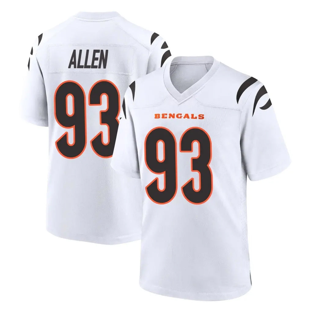 C.Bengals #93 Jonathan Allen Player White Home Game Odoa Stitched Jerseys