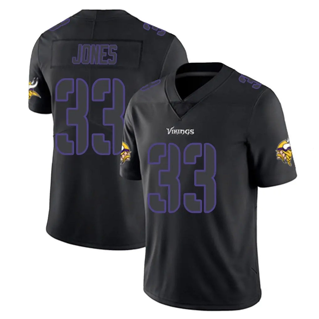 M.Vikings #33 Aaron Jones Sr. Player Black Impact LImited Home Game Odoa Stitched Jerseys
