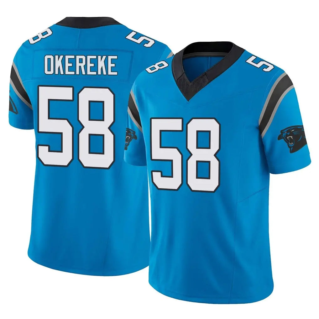 C.Panthers #58 Bobby Okereke Player Blue Vapor F.U.S.E. Limited Home Game Odoa Stitched Jerseys