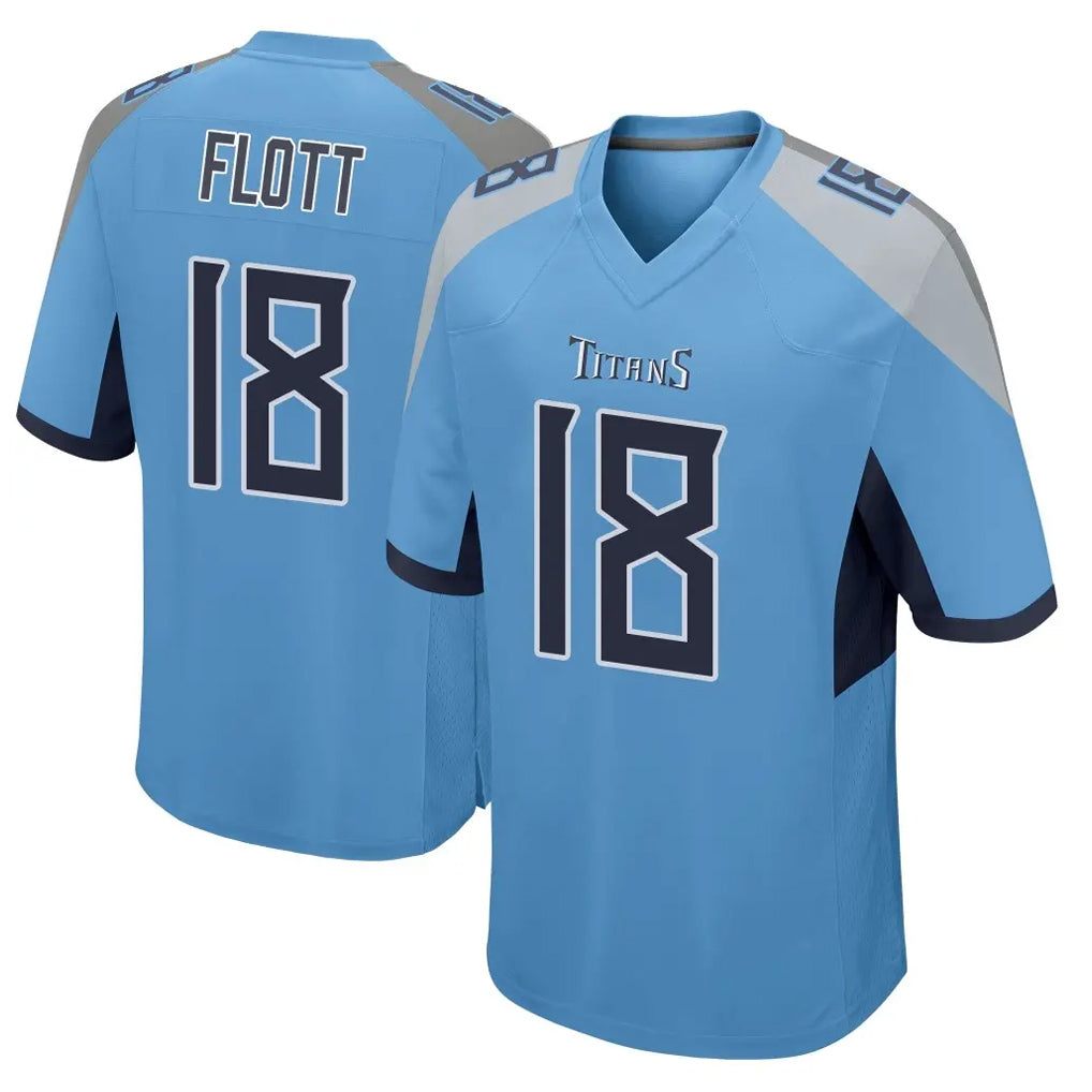 T.Titans #18 Cor'Dale Flott Player Light Blue Home Game Odoa Stitched Jerseys