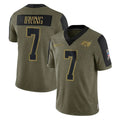 TB.Buccaneers #7 Bucky Irving Player Olive Salute To Service Limited Game Odoa Stitched Jerseys