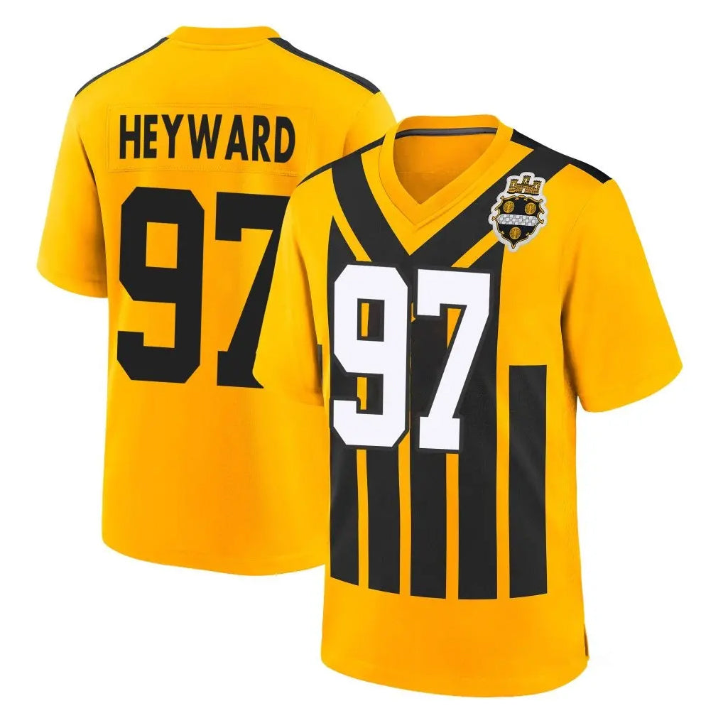 P.Steelers #97 Cameron Heyward Player Gold Limited 1933 Throwback Home Game Odoa Stitched Jerseys