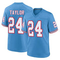 T.Titans #24 Alontae Taylor Player Light Blue Oilers Throwback Home Game Odoa Stitched Jerseys