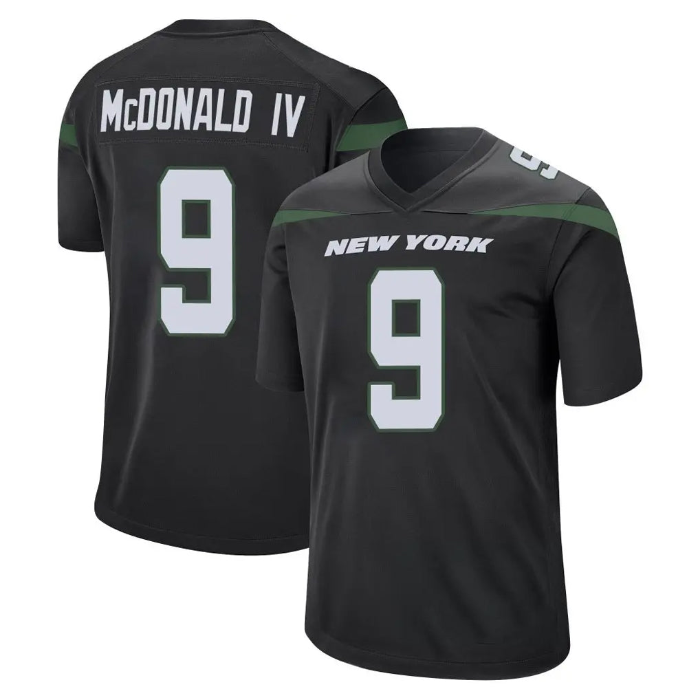 NY.Jets #9 Will McDonald IV Player Stealth Black Home Game Odoa Stitched Jerseys