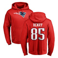 NE.Patriots #85 Hunter Henry Player Red LOGO Pullover Hoodies Home Game Odoa Stitched Jerseys