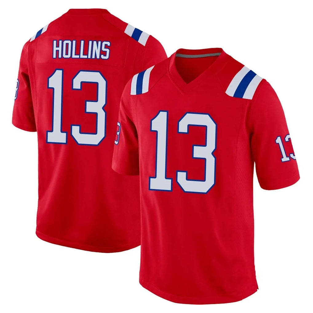 NE.Patriots #13 Mack Hollins Player Red Home Game Odoa Stitched Jerseys